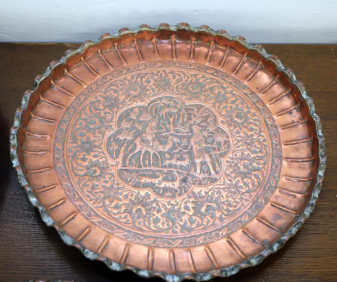 Middle Eastern Style Copper Tray set