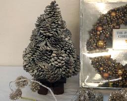 Pinecone Tree, Wreath and Other Christmas Items