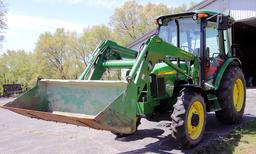 JOHN DEERE MODEL 5320 DIESEL CAB FRONT WHEEL ASSIST, ONLY 1680HRS W/ MODEL 541 LOADER W/ 5' BUCKET,