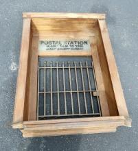 ANTIQUE POSTAL STATION WINDOW