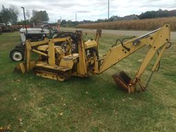MAGNATRAC CRAWLER LOADER BACKHOE, STEEL TRACKS, RUNS &  MOVES, 1 TRACK DOES NOT MOVE, NO POWER TO IT