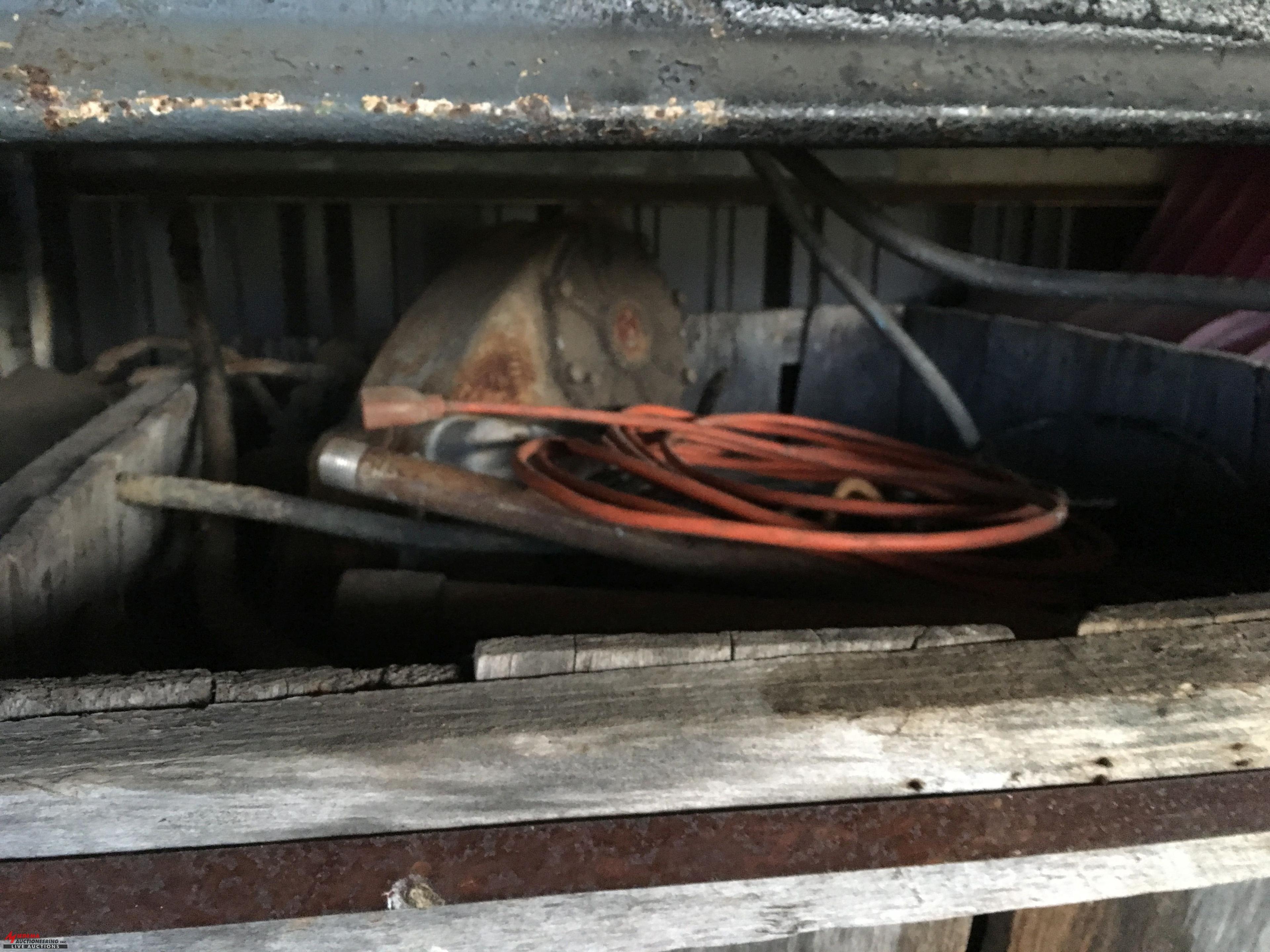 PALLET RACK AND CONTENTS, INCLUDES OLDER FURNACE, GLASS, AUTO BODY PARTS, REAR END AND MORE