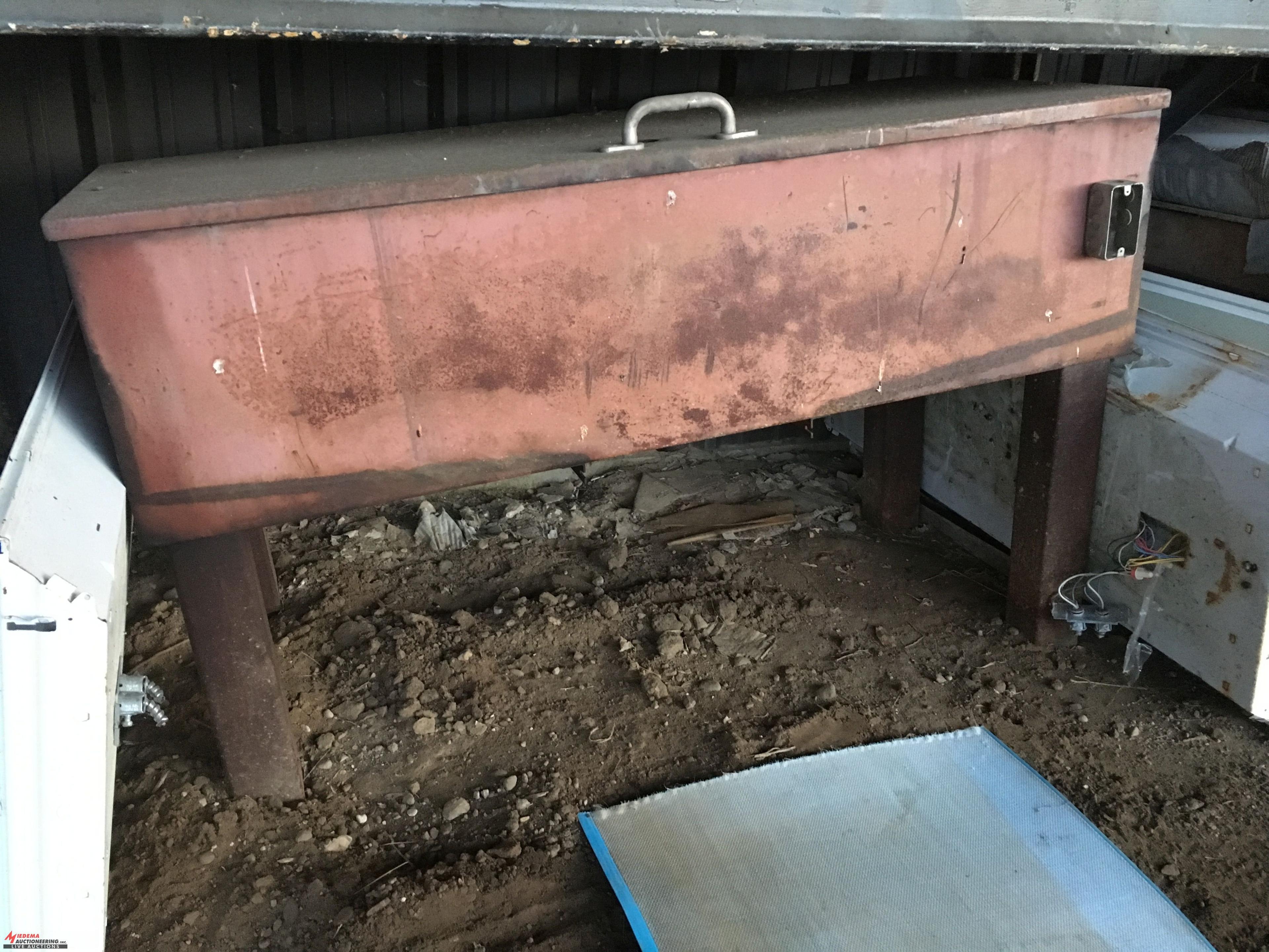 PALLET RACK AND CONTENTS, INCLUDES OLDER FURNACE, GLASS, AUTO BODY PARTS, REAR END AND MORE