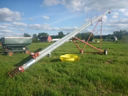 FETERL GRAIN AUGER, APPROX 10'' x 61', 540 PTO DRIVEN, POLY HOPPER, 205/75R1