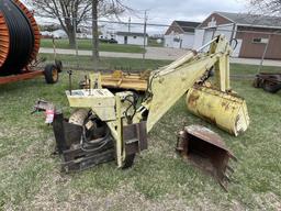 HYDRO-MAC BACKHOE ATTACHMENT, 4' BUCKET, 17'' BUCKET, 3PT, 1 REBUILT CYLINDER