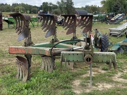 OLIVER WHITE ROLL OVER PLOW, 4-BOTTOM 18'' WITH SLATS, ON LAND HITCH