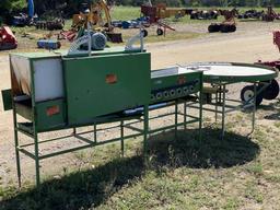 AZS 16'' 14-BRUSH PRODUCE WASHER, 2 TOP BRUSHES, WITH NEW ABSORBERS, ROTARY TABLE, 110 VOLT PLUG
