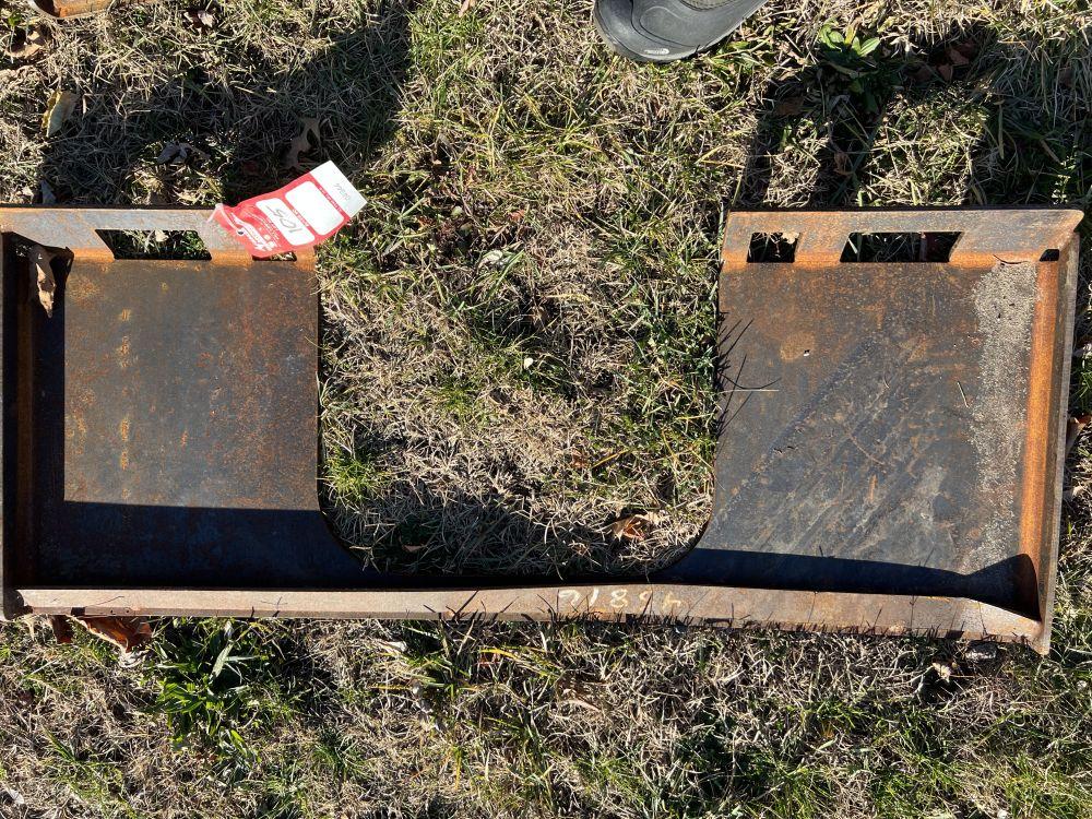SKID STEER MOUNT PLATE, HAS SOME DAMAGE (BENT)