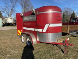 1995 W&W TANDEM AXLE HORSE TRAILER, ONAN 10KW GAS POWERED GENERATOR, INSIDE HAS BEEN FABRICATED, VIN
