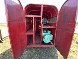 1995 W&W TANDEM AXLE HORSE TRAILER, ONAN 10KW GAS POWERED GENERATOR, INSIDE HAS BEEN FABRICATED, VIN