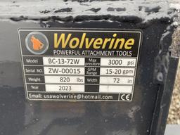 NEW WOLVERINE 72'' BRUSH CUTTER, MODEL BC-13-72W, SKID STEER QUICK ATTACH
