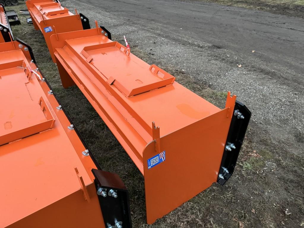 SNOW PUSHER, SKID STEER MOUNT, 8'