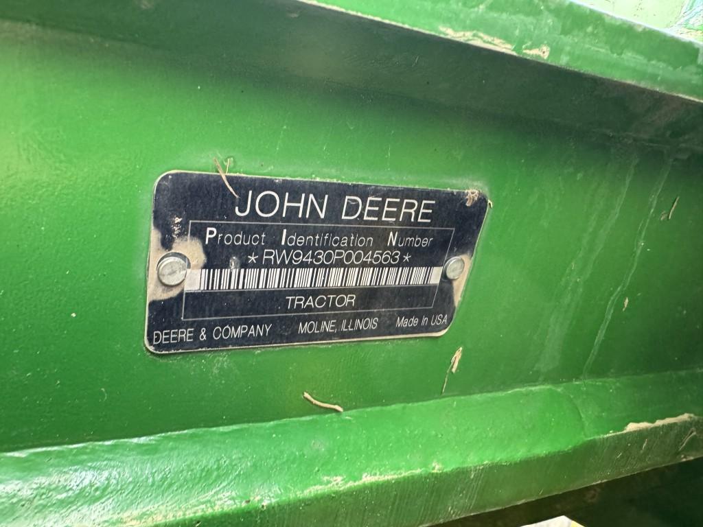 2008 JOHN DEERE 9430 BARE BACK TRACTOR