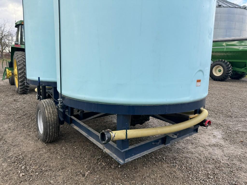 AG SPRAY SINGLE AXLE NURSE TRAILER WITH (2) 3000 GALLON POLLY TANKS