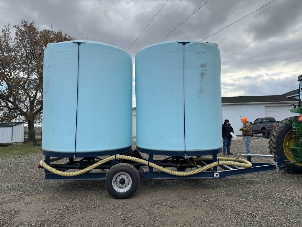 AG SPRAY SINGLE AXLE NURSE TRAILER WITH (2) 3000 GALLON POLLY TANKS