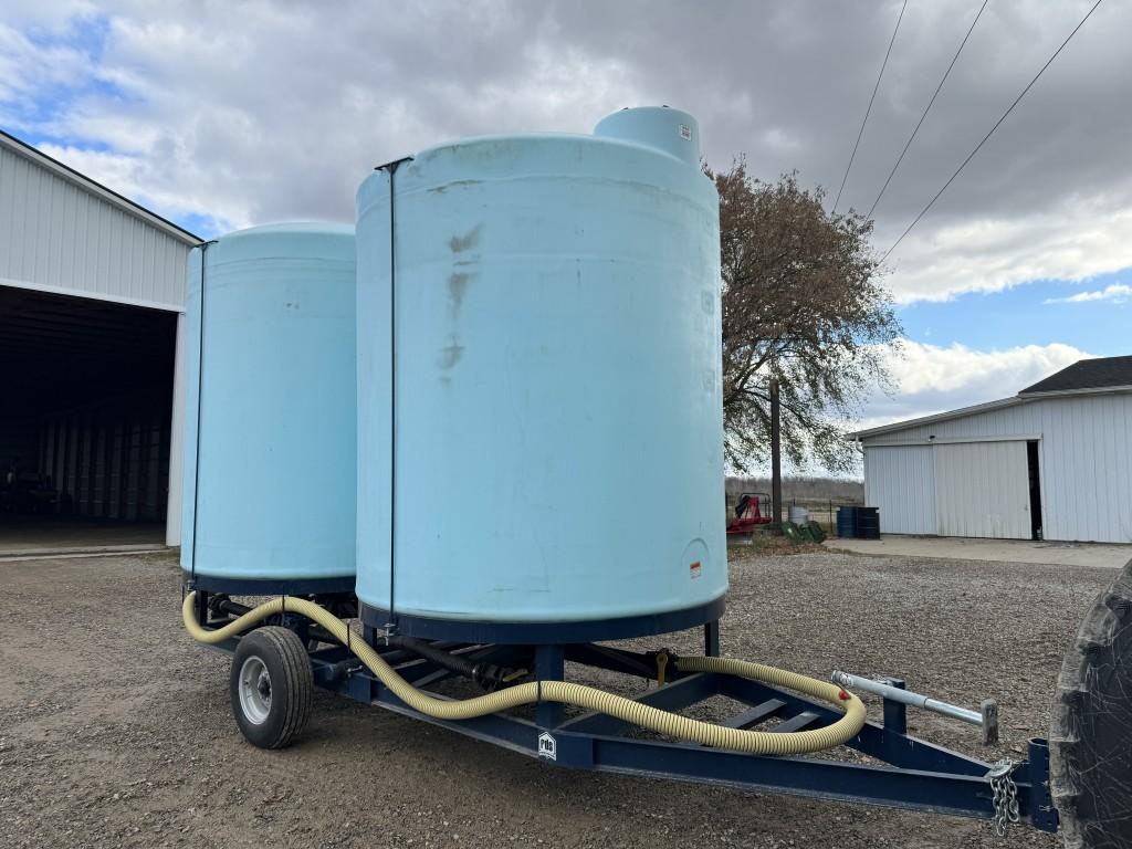 AG SPRAY SINGLE AXLE NURSE TRAILER WITH (2) 3000 GALLON POLLY TANKS