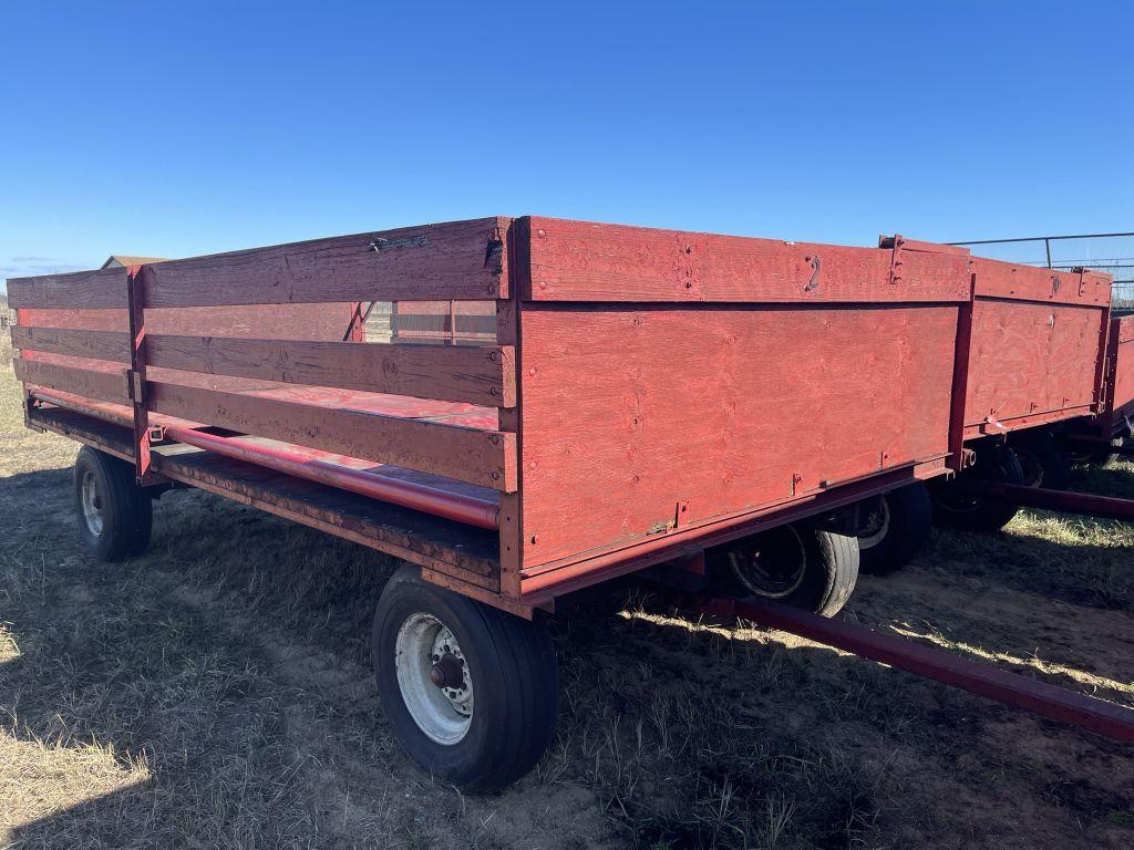 WAGON, 16' X 8', J&M 10-TON GEAR, ROLL UP TARPS