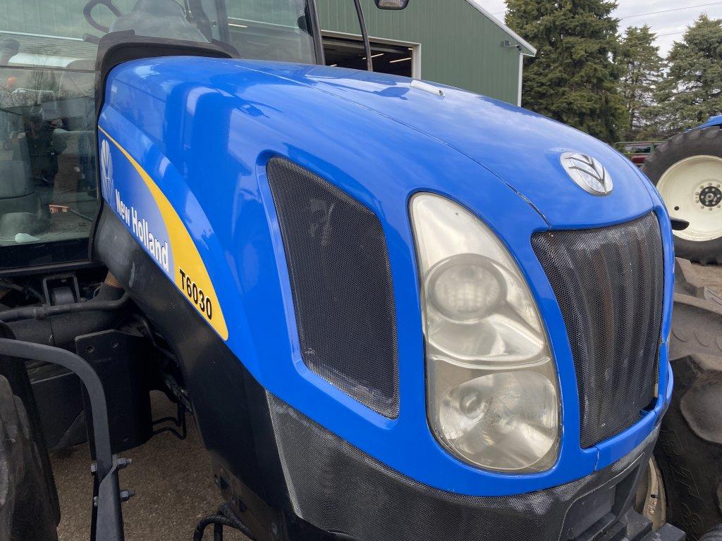 NEW HOLLAND T6030 PLUS TRACTOR, 4WD, 3PT, PTO, 4 REMOTES, 10 FRONT WEIGHTS, 20.8R38 REAR DUALS, 16.9