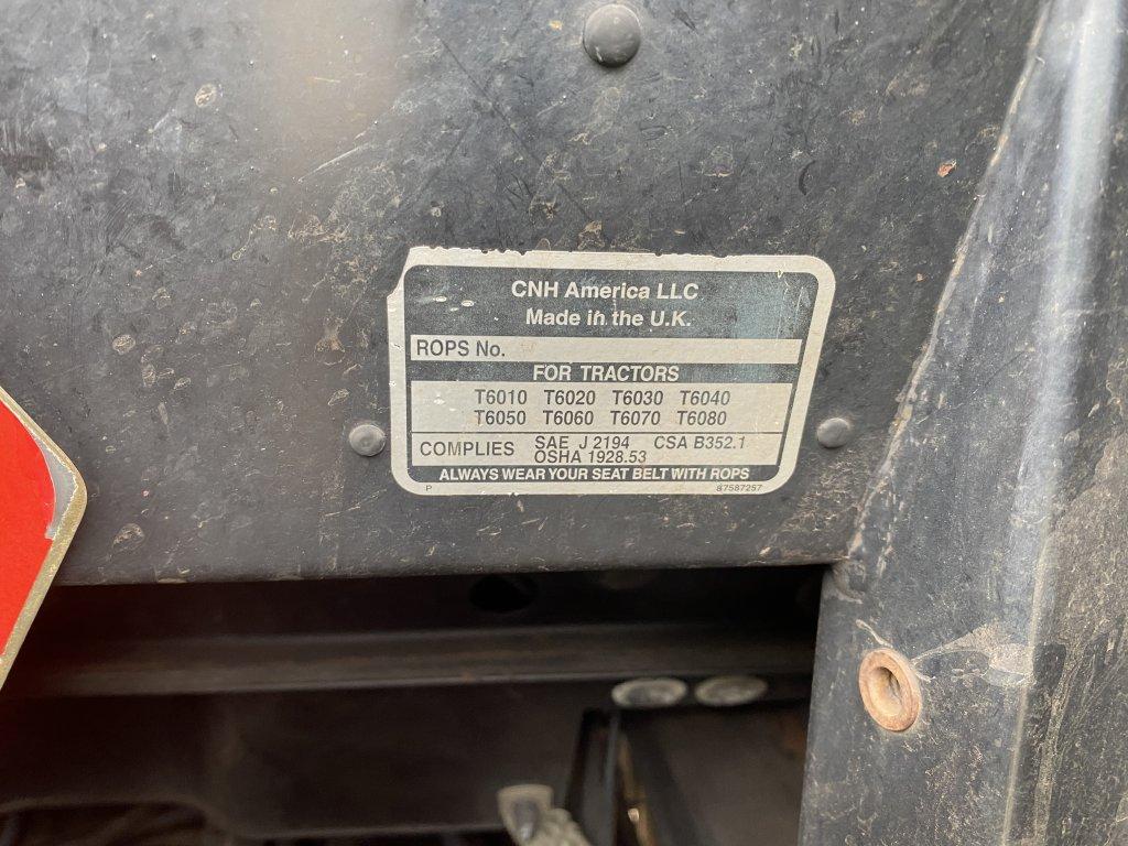 NEW HOLLAND T6030 PLUS TRACTOR, 4WD, 3PT, PTO, 4 REMOTES, 10 FRONT WEIGHTS, 20.8R38 REAR DUALS, 16.9