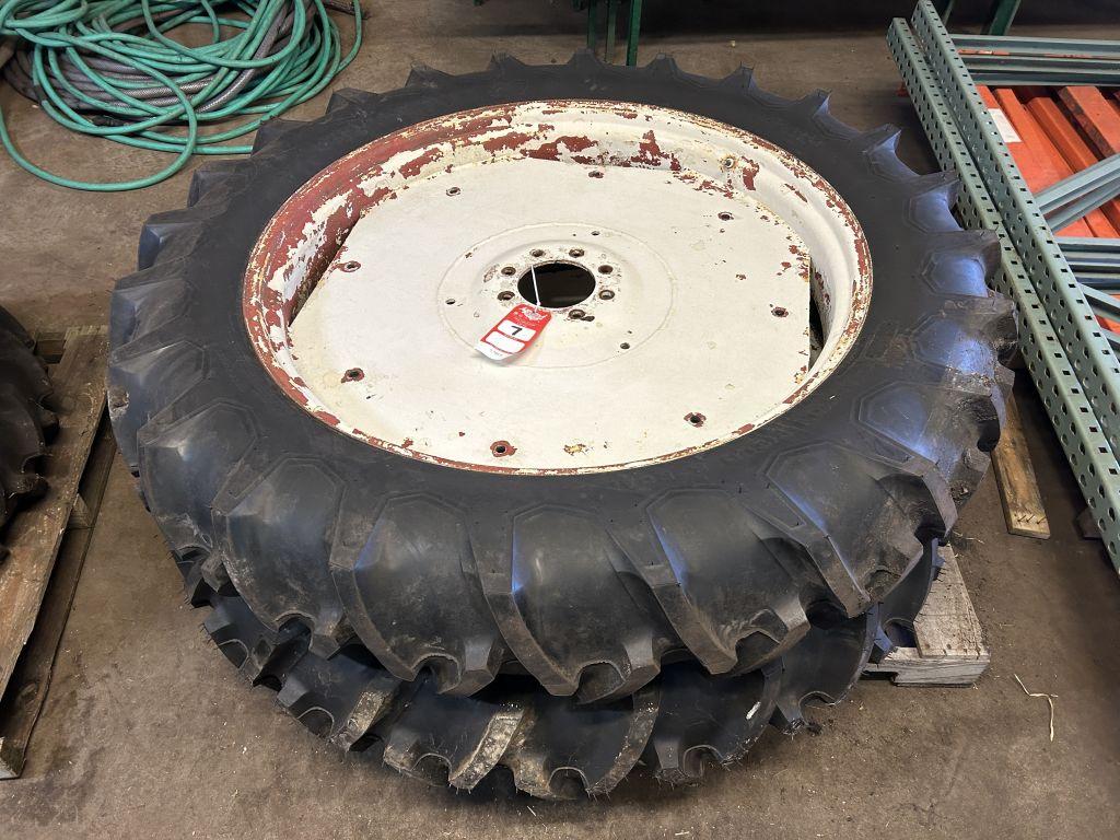FIRESTONE 12.4-42 TIRES ON 8-BOLT RIMS (2 QTY.)