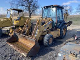 CASE 580L LOADER BACKHOE, 4X4, CAB, 82'' FRONT BUCKET, 23'' REAR BUCKET, REAR OUTRIGGERS, MISSING LO