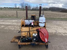 LEEBOY TACK TANK, HONDA GX-160 GAS ENGINE, LP TANK, APPROX, 4' X 4' X 32'' TALL TANK, WITH SPRAYER A