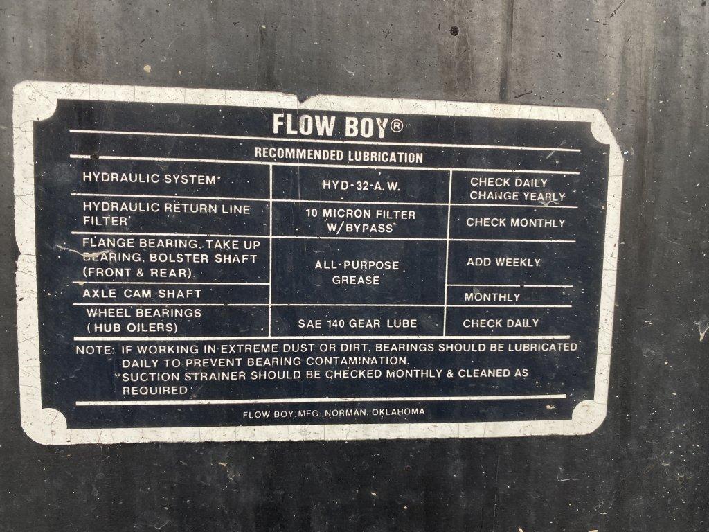 2001 FLOW BOY 8-AXLE LIVE BOTTOM TRAILER, GVWR 136,000 LBS, APPROX 45-TON CAPACITY, TARP, ALL ALUMIN