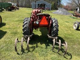 MCCORMICK FARMALL SUPER A TRACTOR WITH REAR CULTIVATOR, PTO, 11.2-24 REAR TIRES