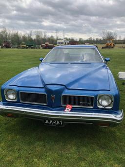 1973 PONTIAC LEMANS 2-DOOR SPORT COUPE, 400-PONTIAC V8 ENGINE, 4-SPEED MANUAL TRANS, 34099 MILES SHO