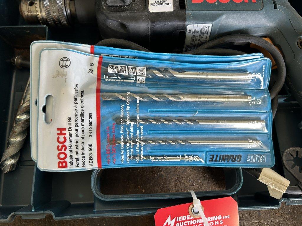 BOSCH HAMMER DRILL AND BITS, MAKITA DRIVER DRILL