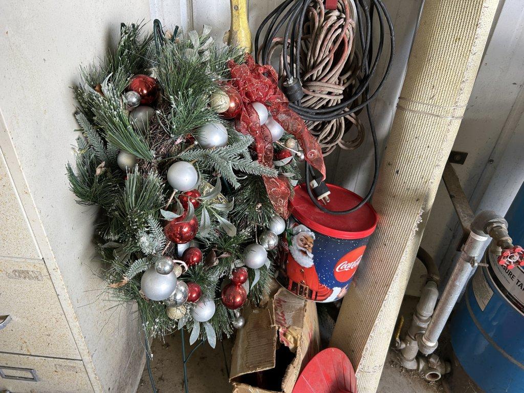 LIGHTS, EXTENSION CORDS, CHRISTMAS DECORATIONS