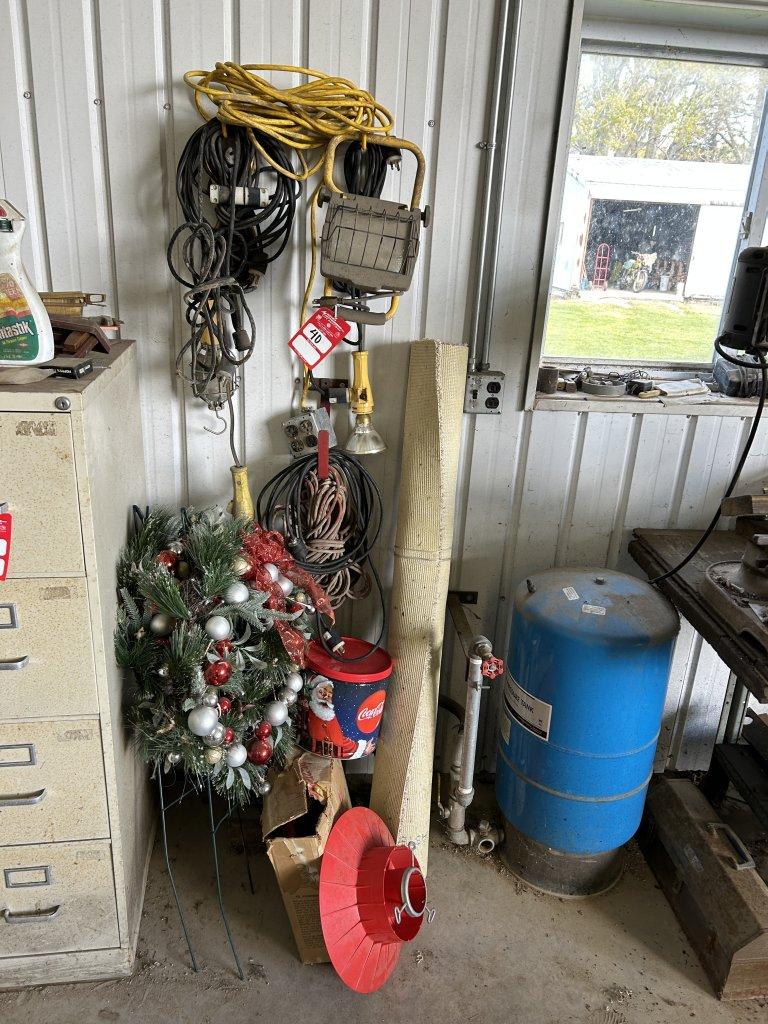 LIGHTS, EXTENSION CORDS, CHRISTMAS DECORATIONS