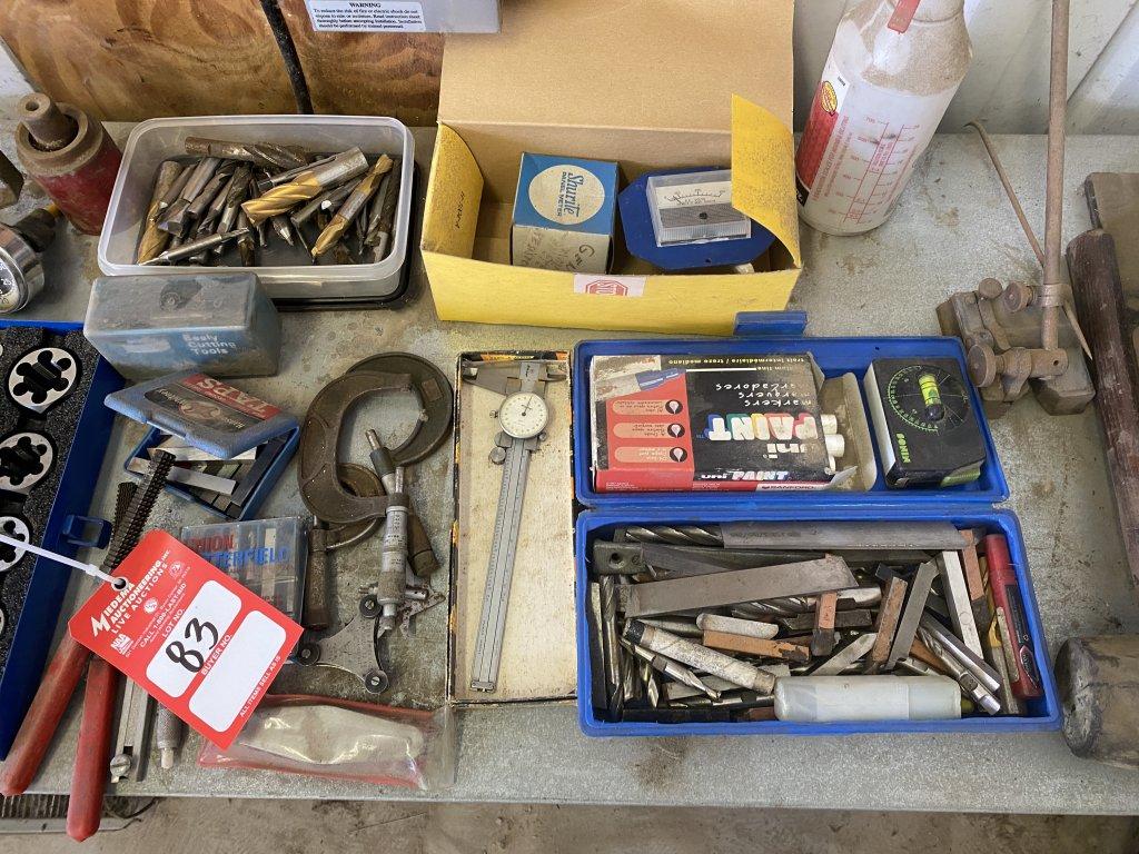 CRAFTSMAN TOOL BOX WITH ASSORTED MACHINIST TOOLS