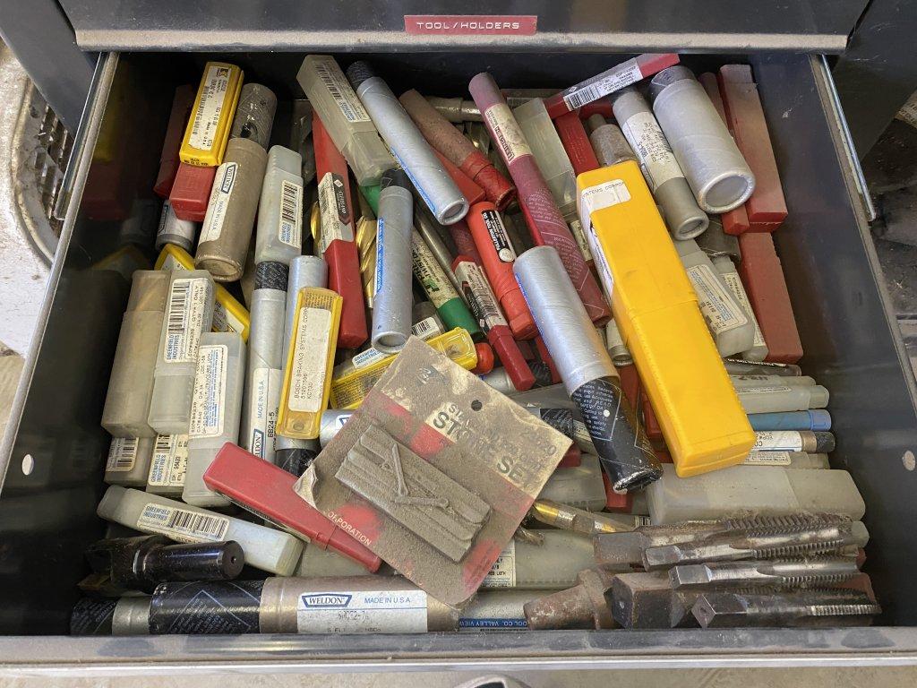 CRAFTSMAN TOOL BOX WITH ASSORTED MACHINIST TOOLS