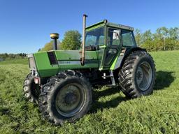 DEUTZ DX140 TRACTOR, 4X4, POWERMATIC, 3PT, PTO, 2-REMOTES, CAB, DEUTZ DIESEL ENGINE, 20.8R38 REAR TI