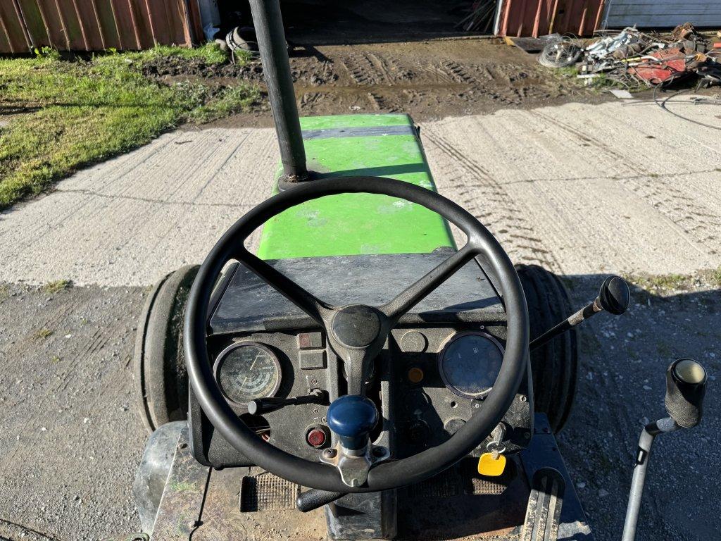 DEUTZ 7085 TRACTOR, 2WD, CANOPY, 3PT, NO TOP LINK, 540 & 1000 PTO, 2-REMOTES, 18.4-34 REAR TIRES, (1