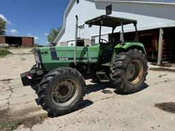 DEUTZ 6275 TRACTOR, 4WD, CANOPY, 3PT, NO TOP LINK, 540 PTO, 2-REMOTES, (12) FRONT WEIGHTS, 18.4-30 R