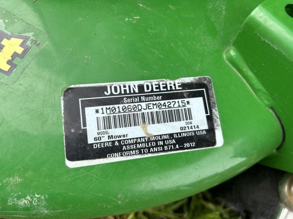 JOHN DEERE 1025R TRACTOR, CAB, HEAT/AC, 4WD, YANMAR 1.267L DIESEL, 3PT, PTO, 2 MIDDLE HYDRAULIC OUTL