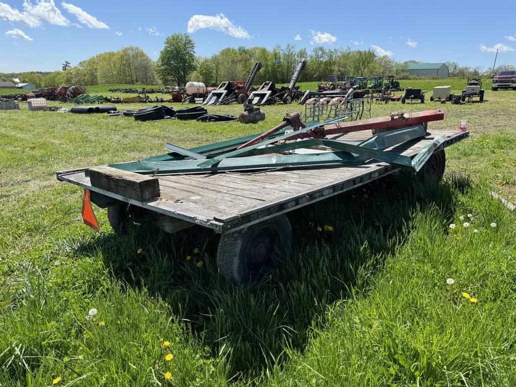 FLAT BED HAY WAGON, 14' X 8'