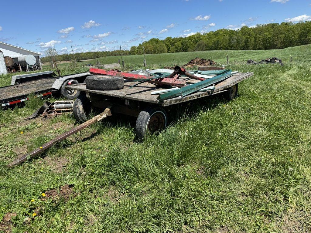 FLAT BED HAY WAGON, 14' X 8'