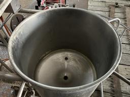 ELECTRIC MILK PUMP WITH STAINLESS CAN ON A CART