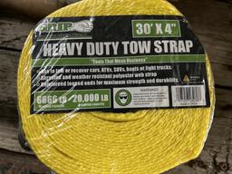 NEW TOW STRAP, 30' X 4'' & HEAVY DUTY STRAP