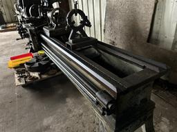 THE HAMILTON MACHINE TOOL CO. LATHE, 8' BED, 18'' SWING, NO MOTOR, INCLUDES VARIOUS TOOLING & CHUCKS