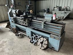 1977 VICTOR 2080 LATHE, 20'' SWING, 2'' SPINDLE BORE, 8' BED, S/N: 71047, WITH CHUCKS AND TOOLING