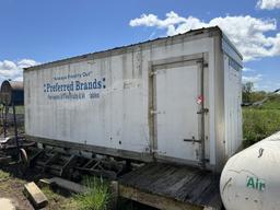 FREEZER WITH COMPRESSOR AND CONDENSER, 22' X 8', HAS REFRIGERATOR/COOLER UP FRONT