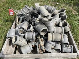 ASSORTED 4'' IRRIGATION PIPE FITTINGS, RAINBIRD 70B 12'' RISER SPRINKLERS, GASKETS