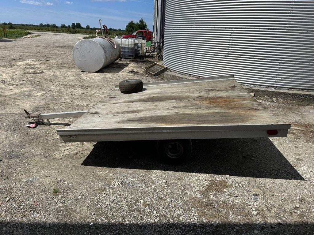 SNOWMOBILE TRAILER, SINGLE AXLE, 2'' BALL, SPARE TIRE, 100'' WIDE X 96'' LONG