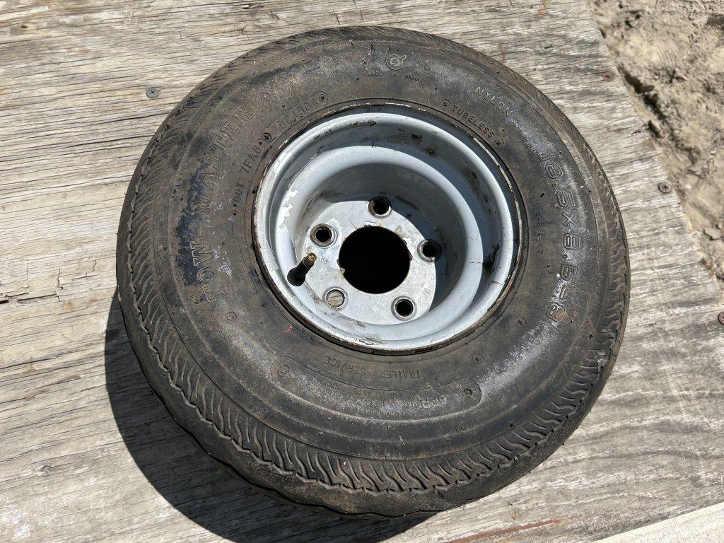 SNOWMOBILE TRAILER, SINGLE AXLE, 2'' BALL, SPARE TIRE, 100'' WIDE X 96'' LONG