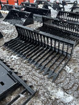 SKID STEER SKELETON/ROCK BUCKET, 76'' WIDE, LOW SIDES