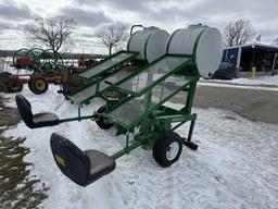 RAIN-FLOW 1670 2-ROW TRANSPLANTER, 80-GALLON POLY TANKS, S/N: 2519